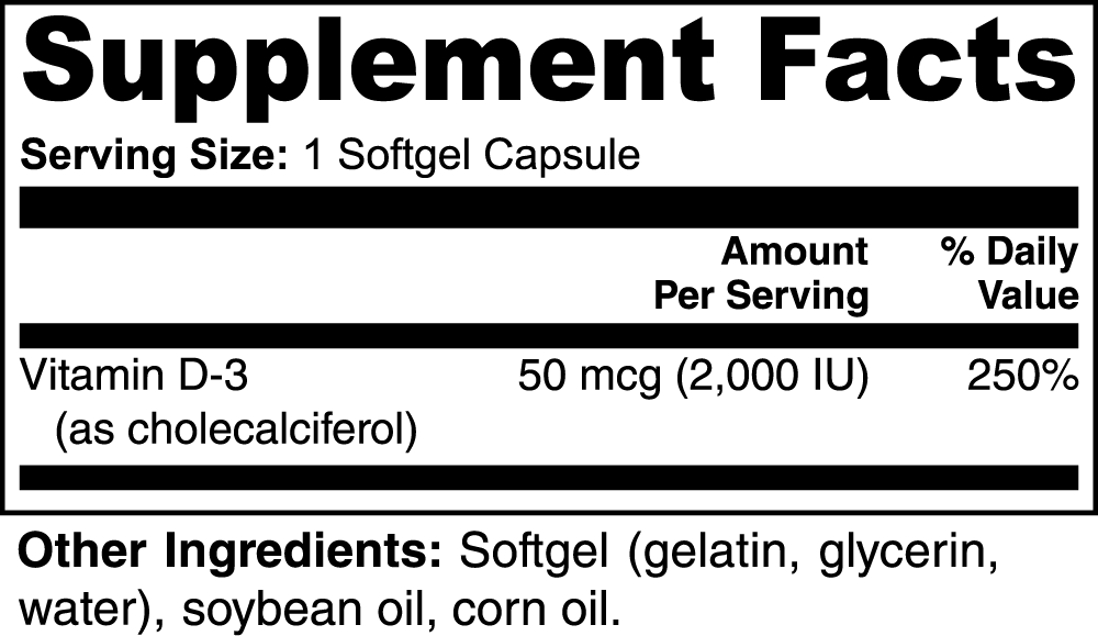 Vitamin D3 2,000 IU - Selfsync